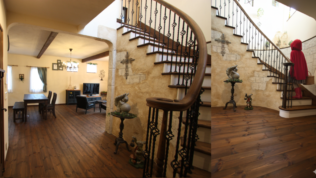 エールホームの基本仕様のカーブ階段