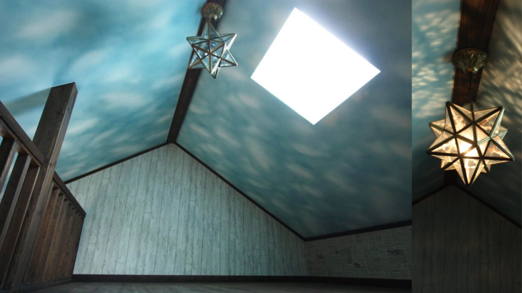 子ども部屋のロフト。屋根なり天井をいかしてつくりました