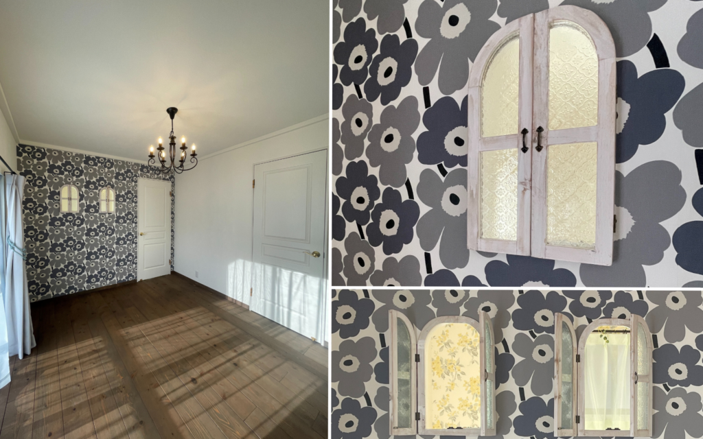 エールホームのリノベーションでお気に入りのクロスと飾窓で、世界に一つだけの場所に。